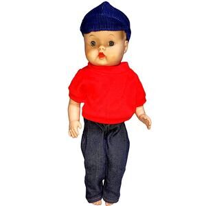14" Vintage Rubber Vinyl Adorable Boy Doll K88 on back of head